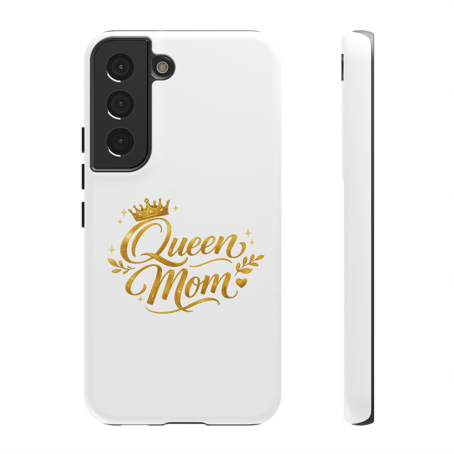 Queen Mom Tough Phone Case — Gold Crown Design, Protective Slim Armor