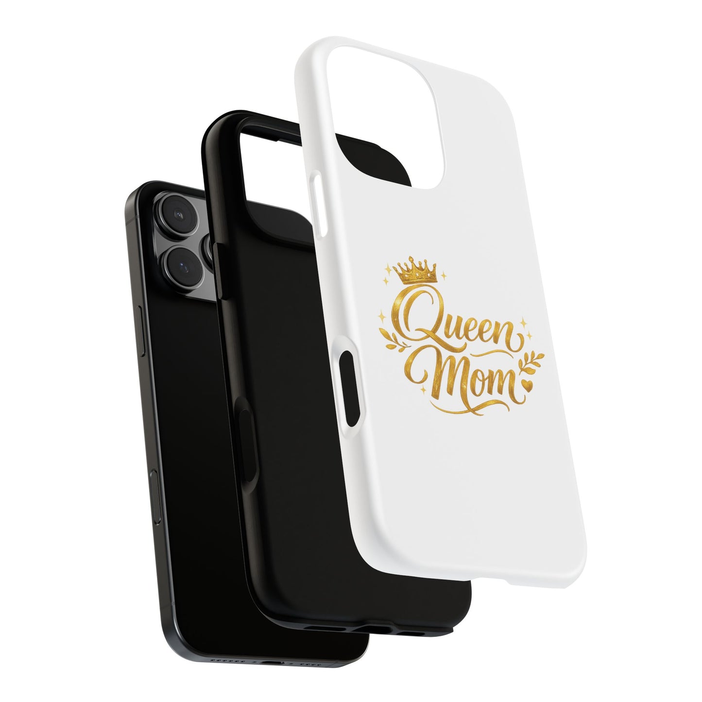 Queen Mom Tough Phone Case — Gold Crown Design, Protective Slim Armor