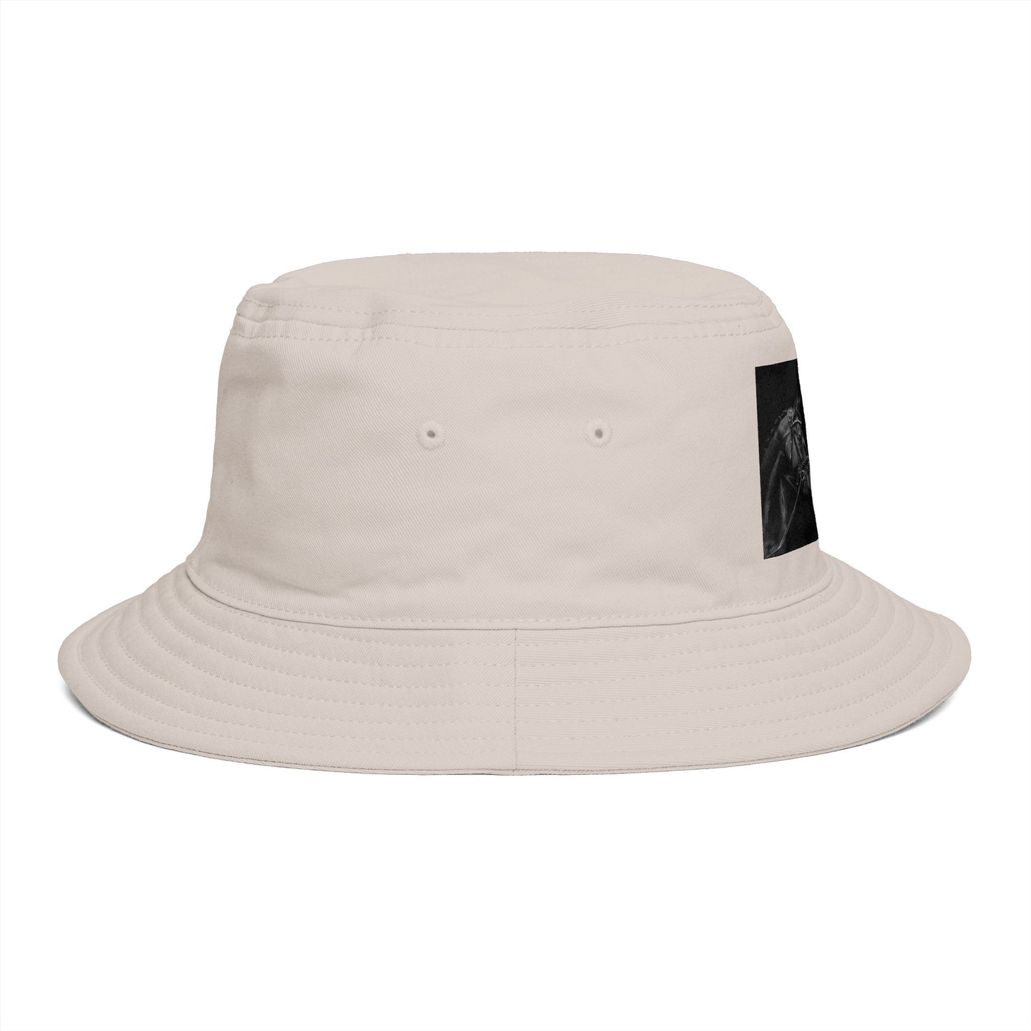 Equestrian Ink Bucket Hat — Black Horse Head Graphic