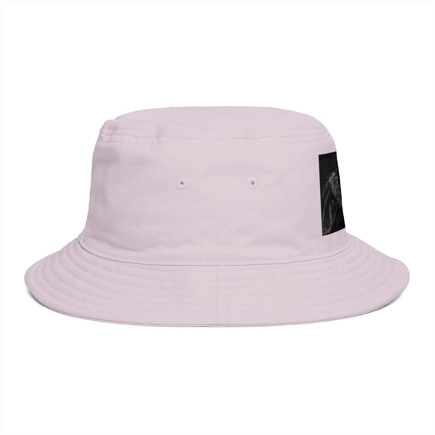 Equestrian Ink Bucket Hat — Black Horse Head Graphic