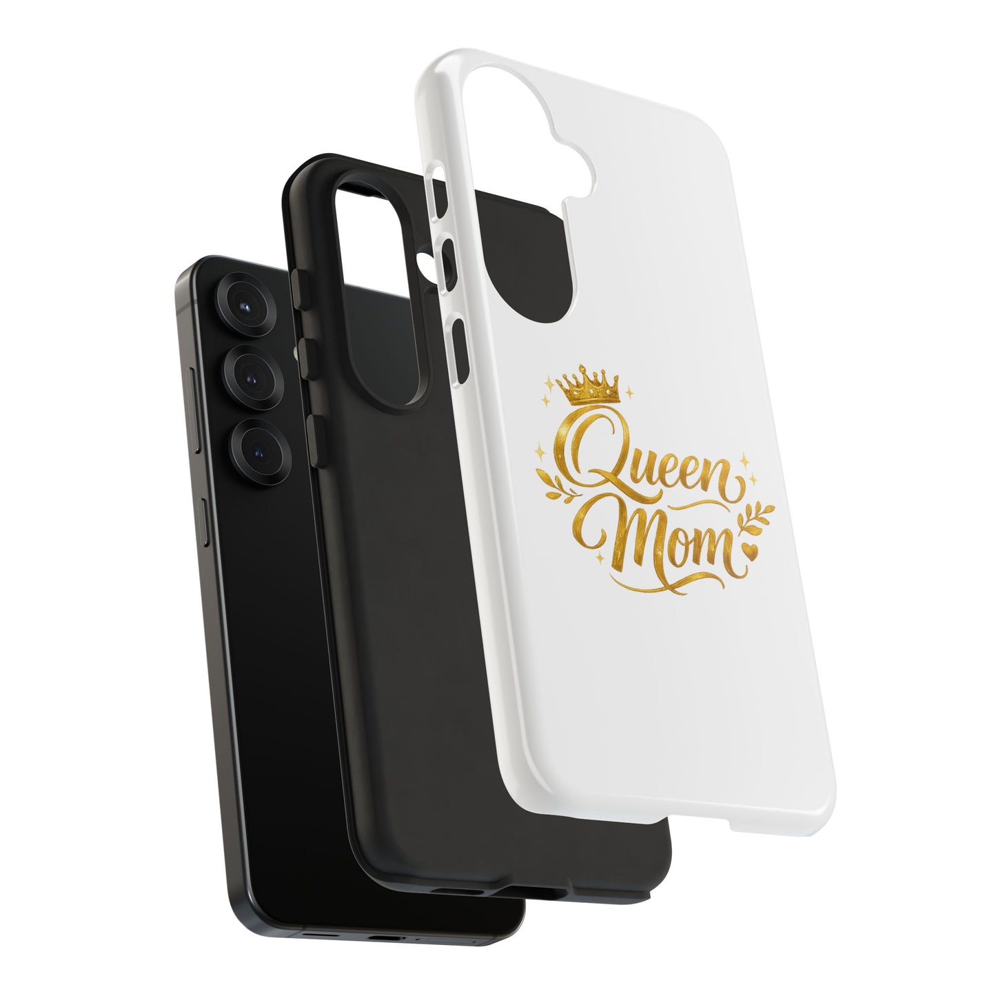 Queen Mom Tough Phone Case — Gold Crown Design, Protective Slim Armor
