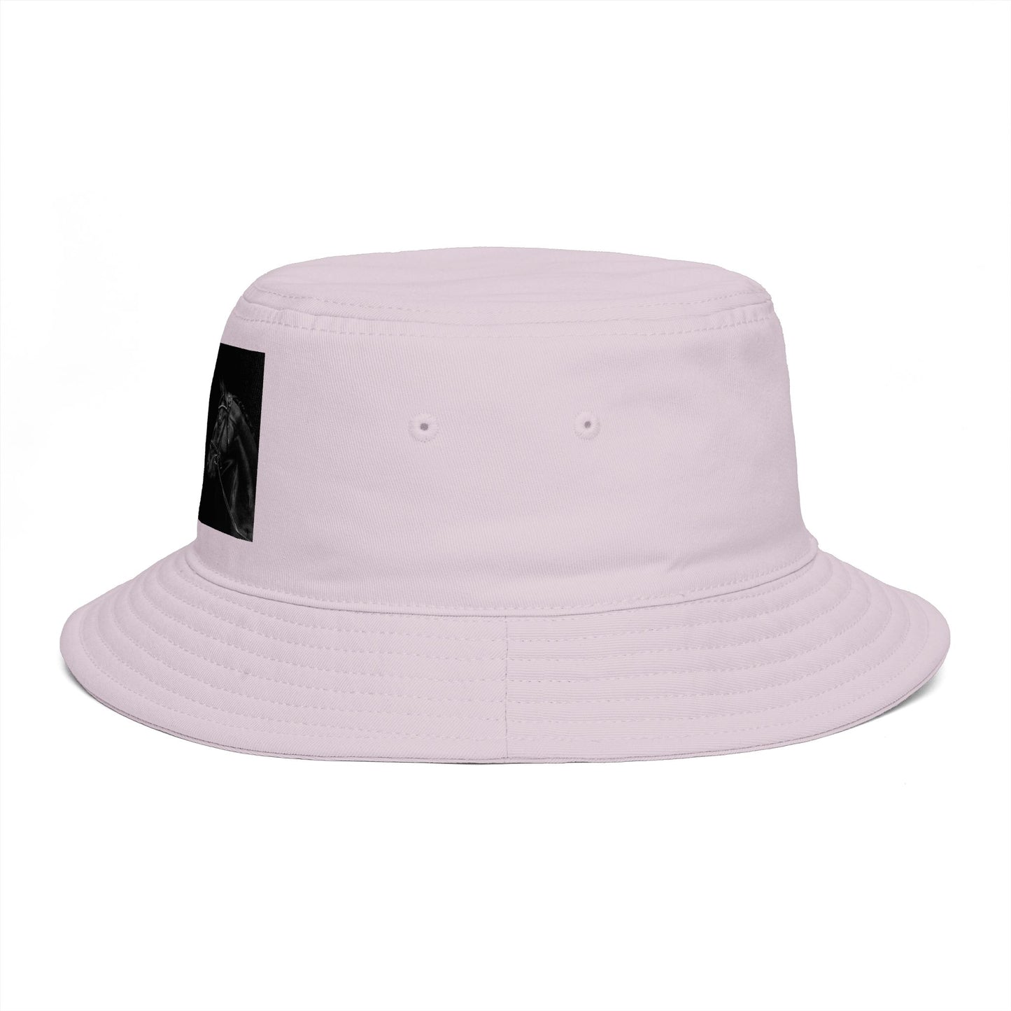 Equestrian Ink Bucket Hat — Black Horse Head Graphic