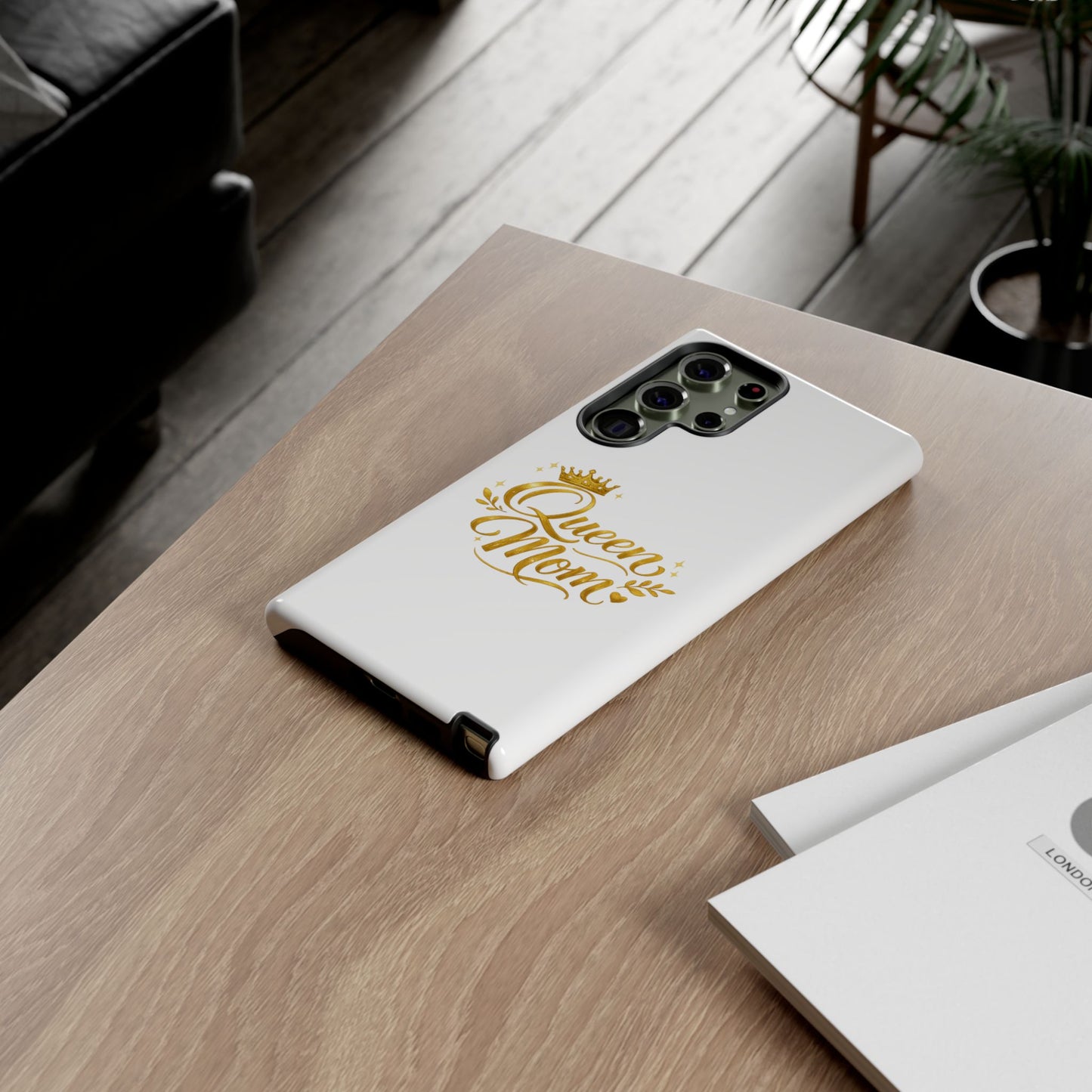 Queen Mom Tough Phone Case — Gold Crown Design, Protective Slim Armor