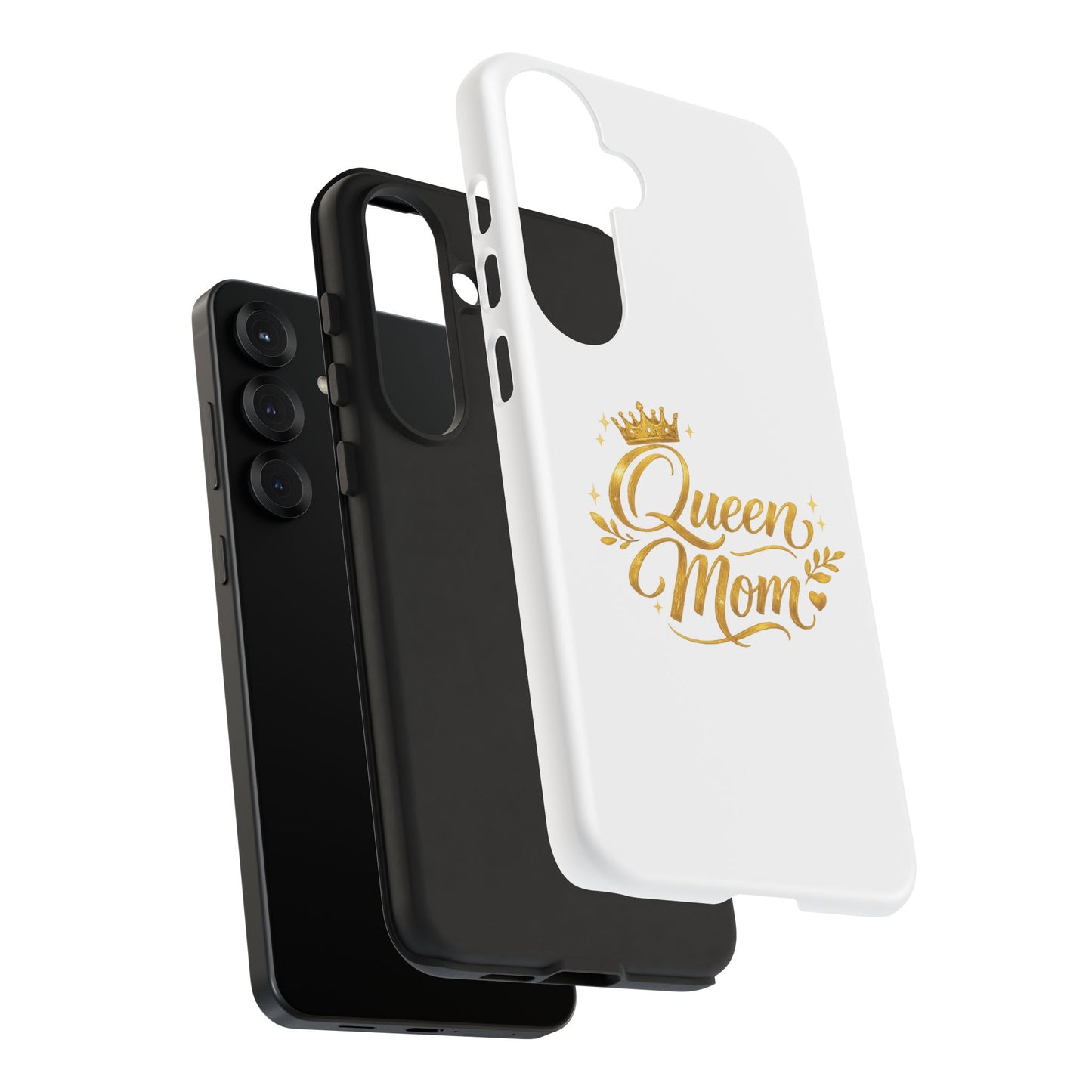 Queen Mom Tough Phone Case — Gold Crown Design, Protective Slim Armor