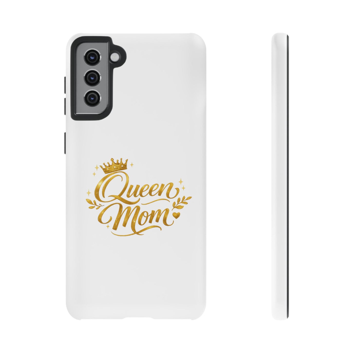 Queen Mom Tough Phone Case — Gold Crown Design, Protective Slim Armor