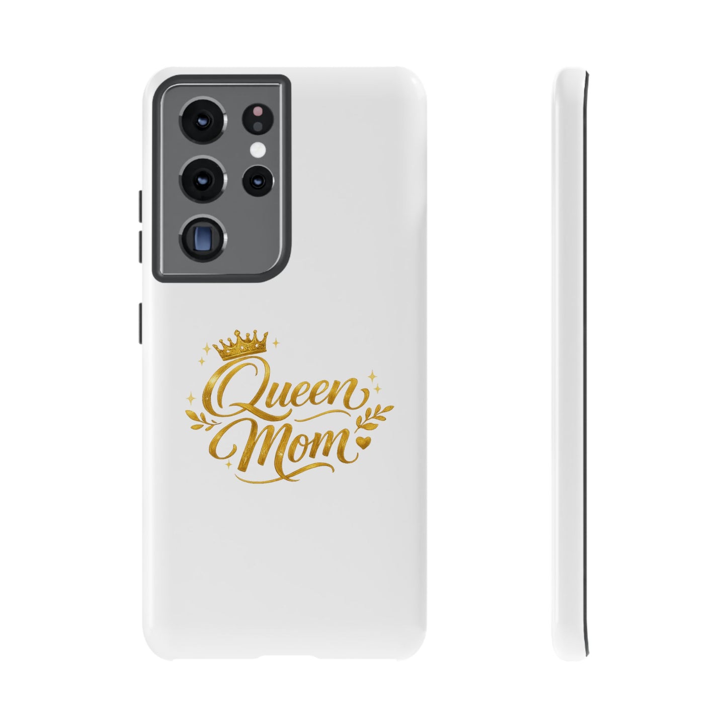 Queen Mom Tough Phone Case — Gold Crown Design, Protective Slim Armor