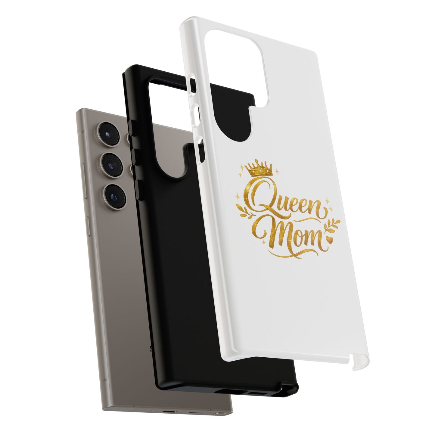 Queen Mom Tough Phone Case — Gold Crown Design, Protective Slim Armor