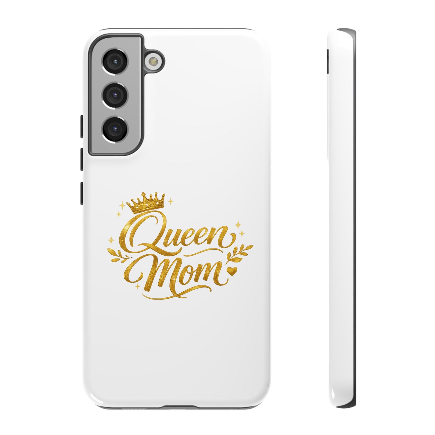 Queen Mom Tough Phone Case — Gold Crown Design, Protective Slim Armor