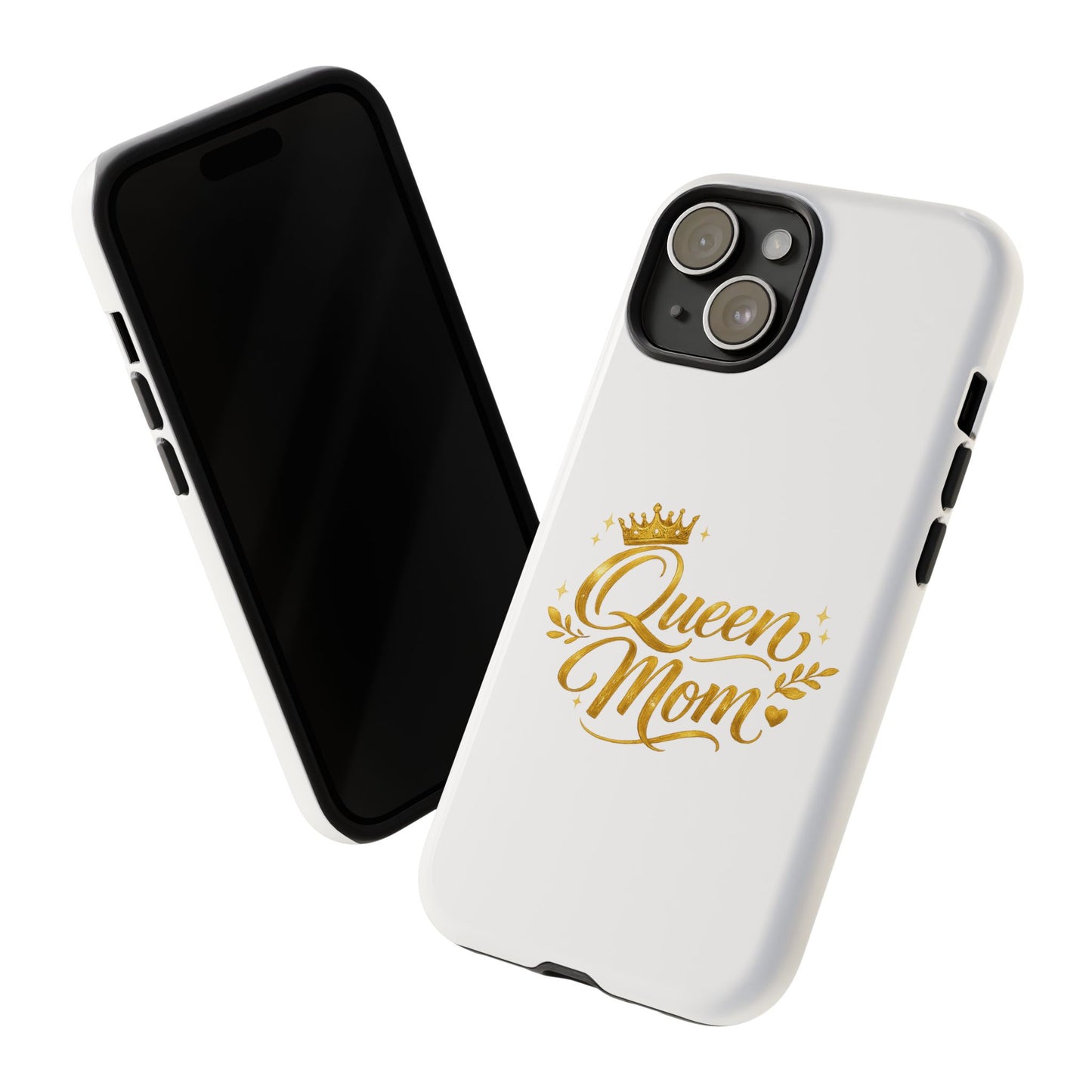 Queen Mom Tough Phone Case — Gold Crown Design, Protective Slim Armor