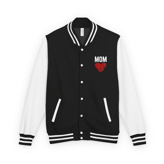 Letterman Jacket — 'Best Mom' Floral Heart Varsity Jacket
