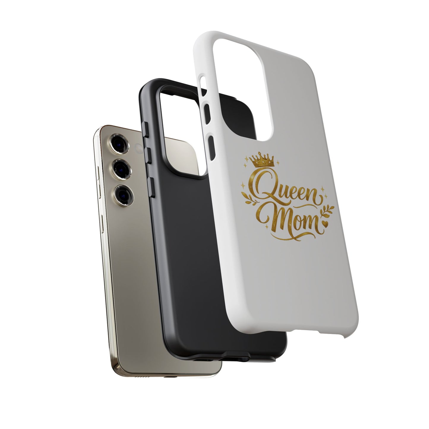 Queen Mom Tough Phone Case — Gold Crown Design, Protective Slim Armor