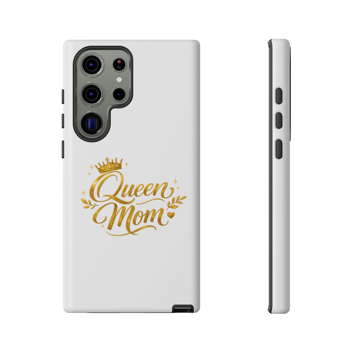 Queen Mom Tough Phone Case — Gold Crown Design, Protective Slim Armor