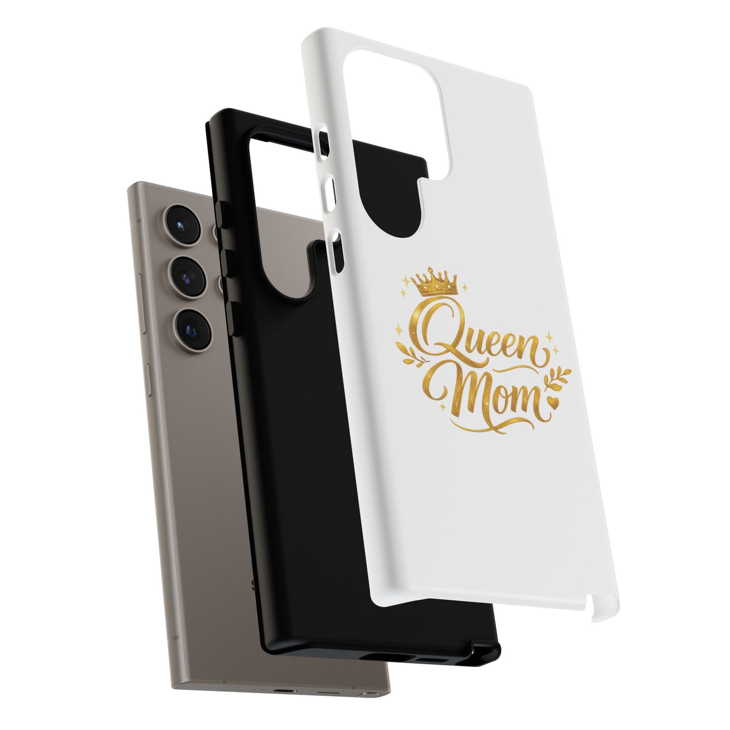 Queen Mom Tough Phone Case — Gold Crown Design, Protective Slim Armor