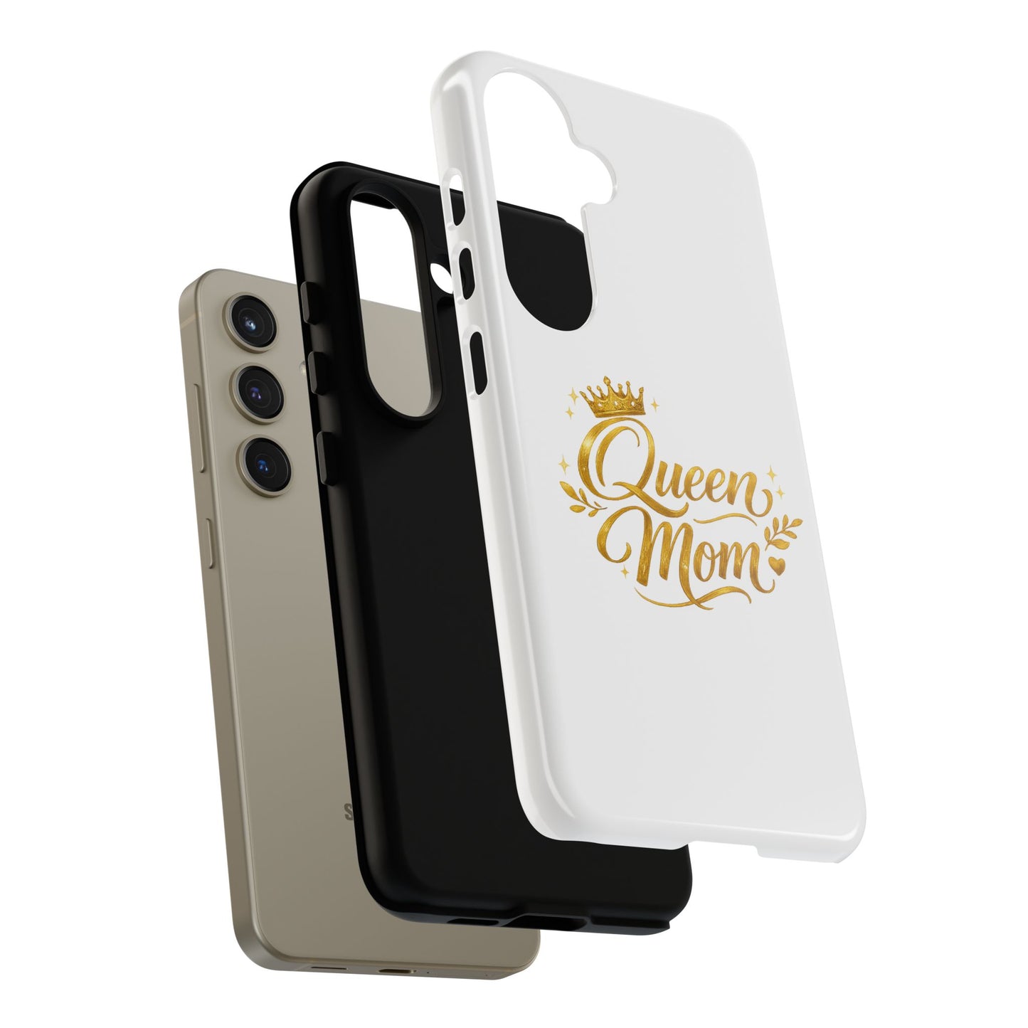 Queen Mom Tough Phone Case — Gold Crown Design, Protective Slim Armor