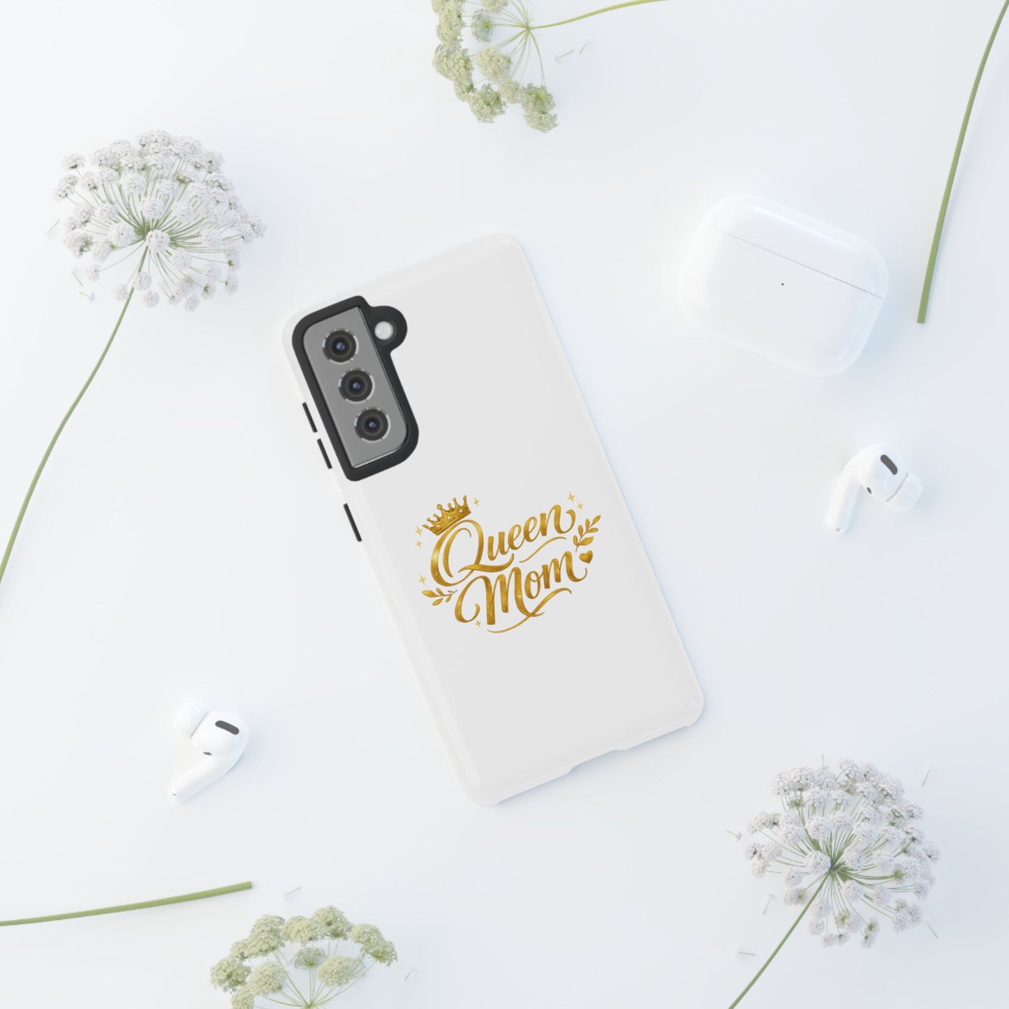 Queen Mom Tough Phone Case — Gold Crown Design, Protective Slim Armor