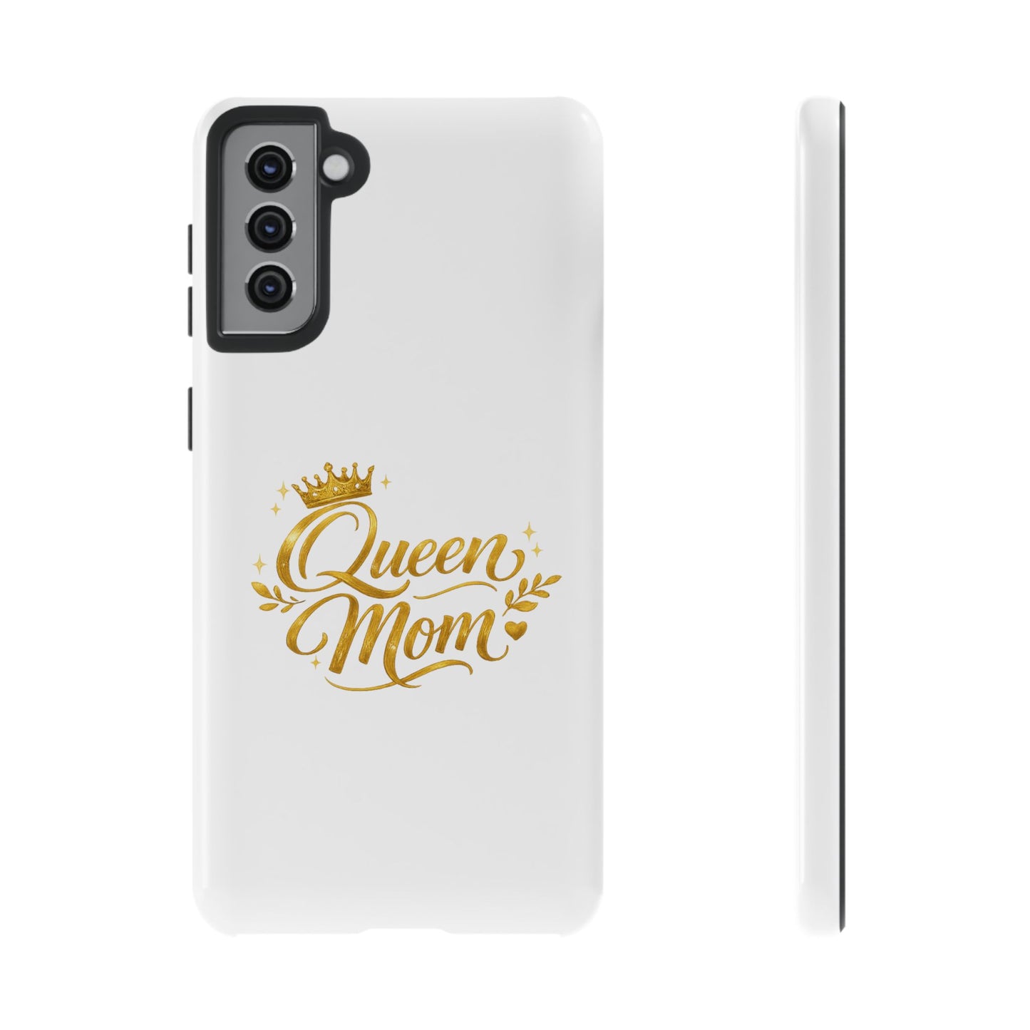 Queen Mom Tough Phone Case — Gold Crown Design, Protective Slim Armor