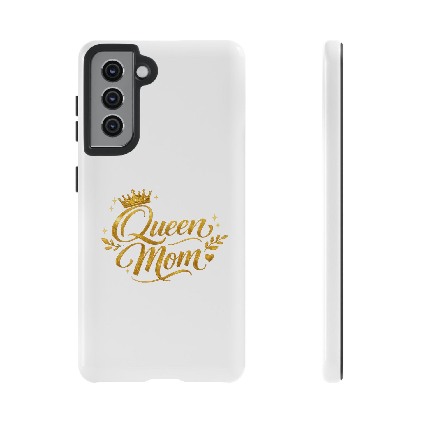 Queen Mom Tough Phone Case — Gold Crown Design, Protective Slim Armor