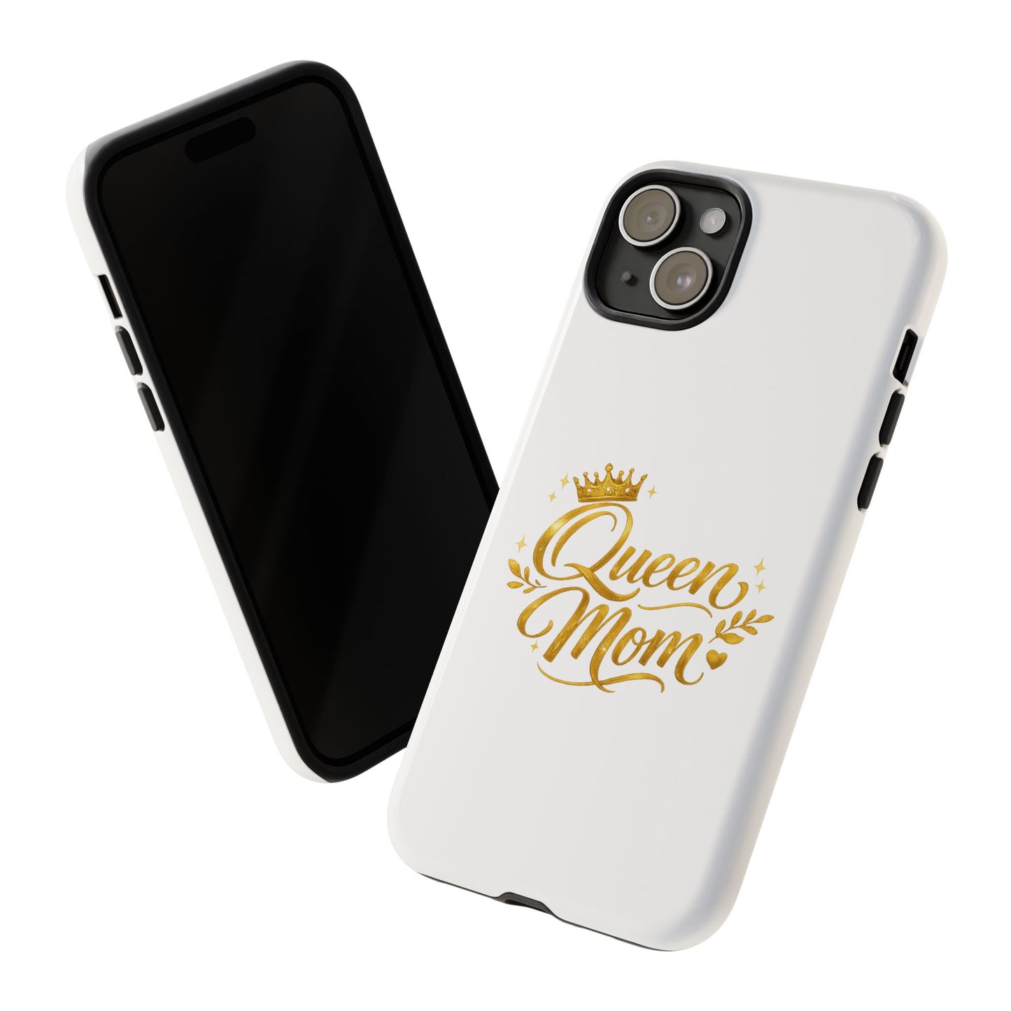 Queen Mom Tough Phone Case — Gold Crown Design, Protective Slim Armor