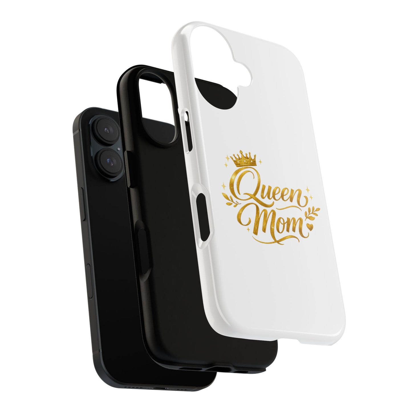 Queen Mom Tough Phone Case — Gold Crown Design, Protective Slim Armor