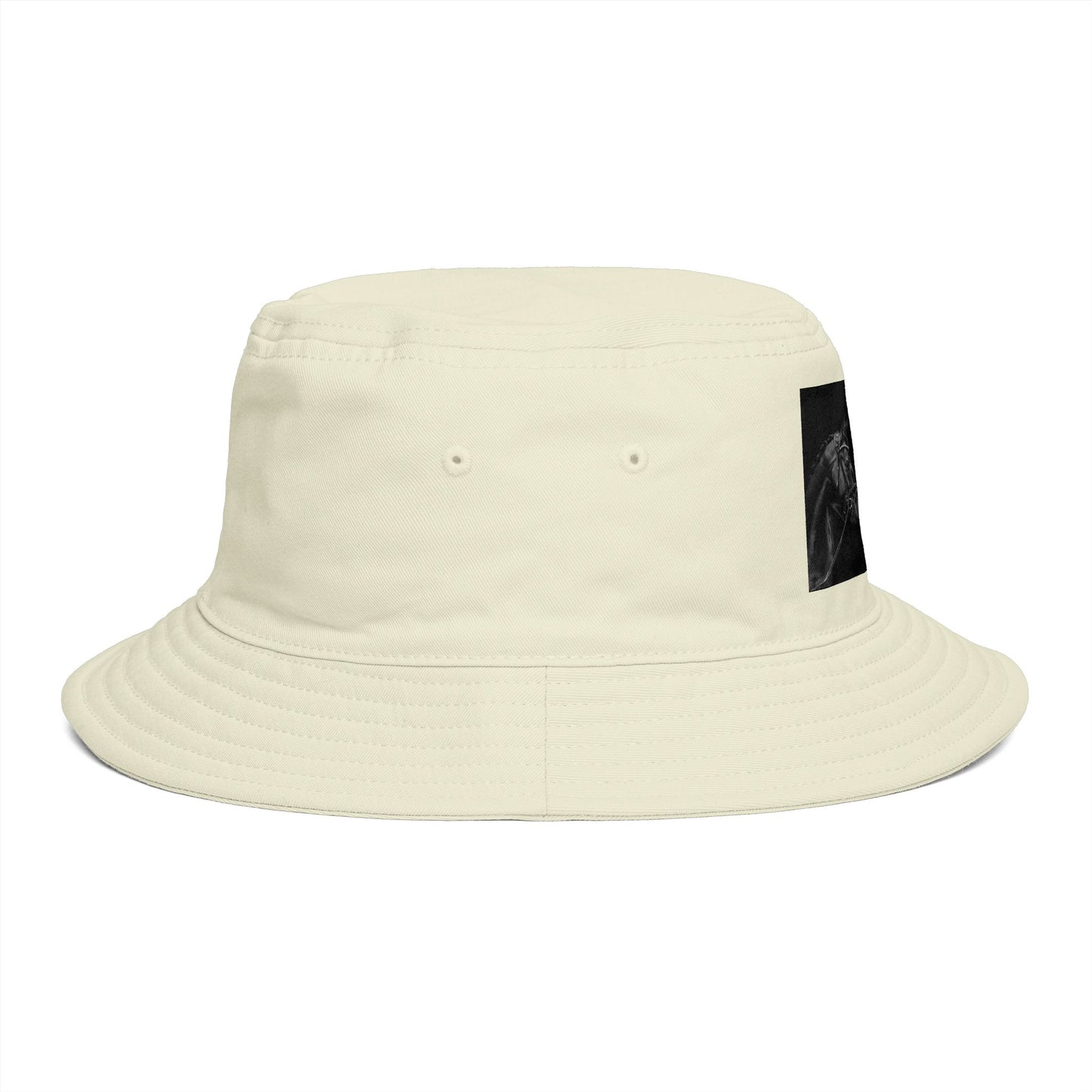 Equestrian Ink Bucket Hat — Black Horse Head Graphic