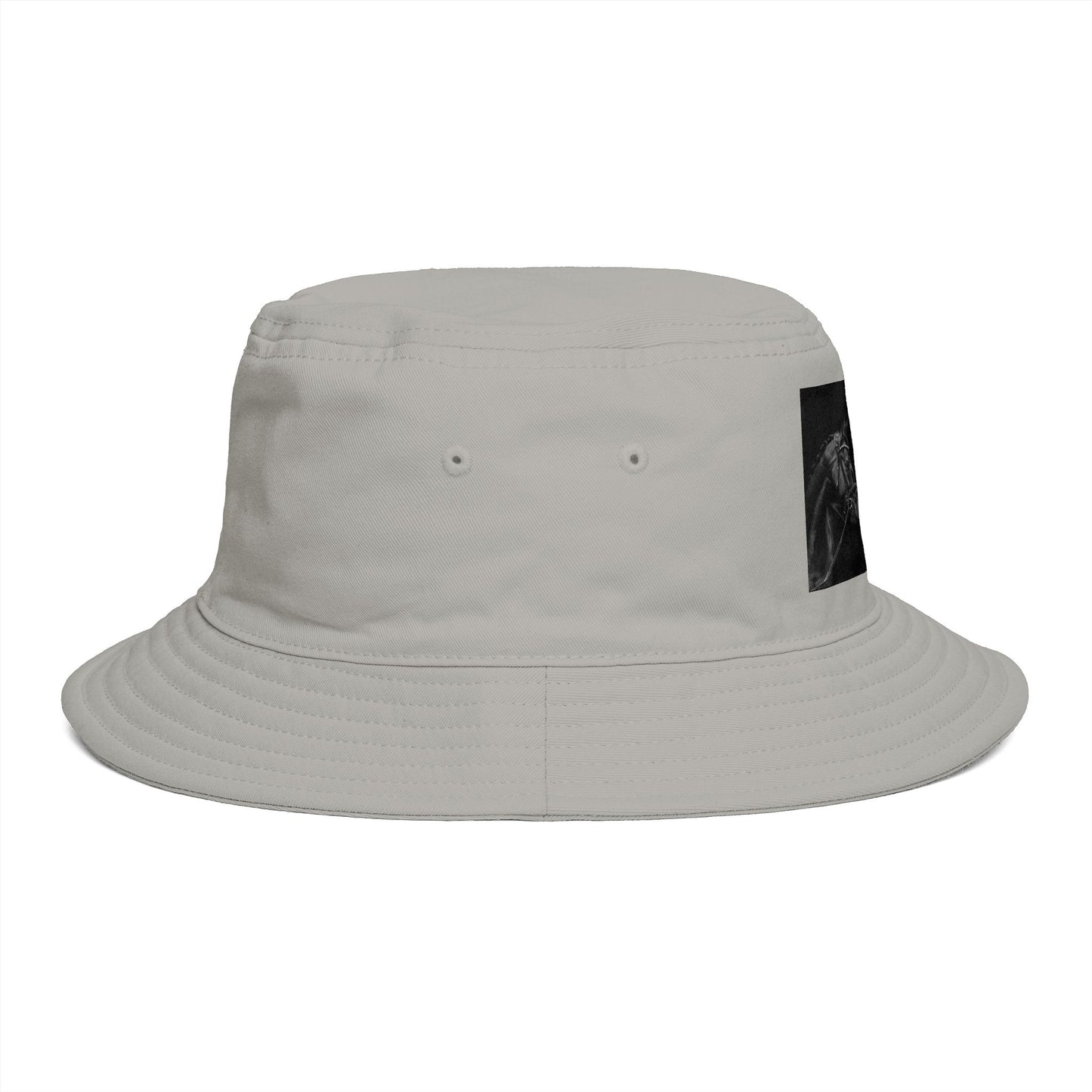 Equestrian Ink Bucket Hat — Black Horse Head Graphic