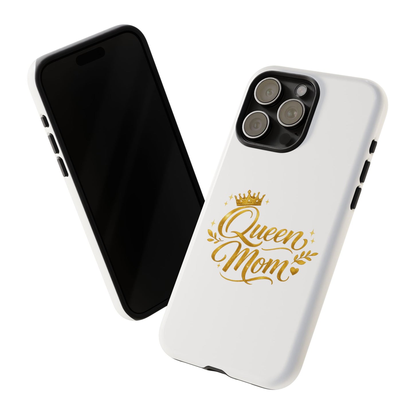 Queen Mom Tough Phone Case — Gold Crown Design, Protective Slim Armor