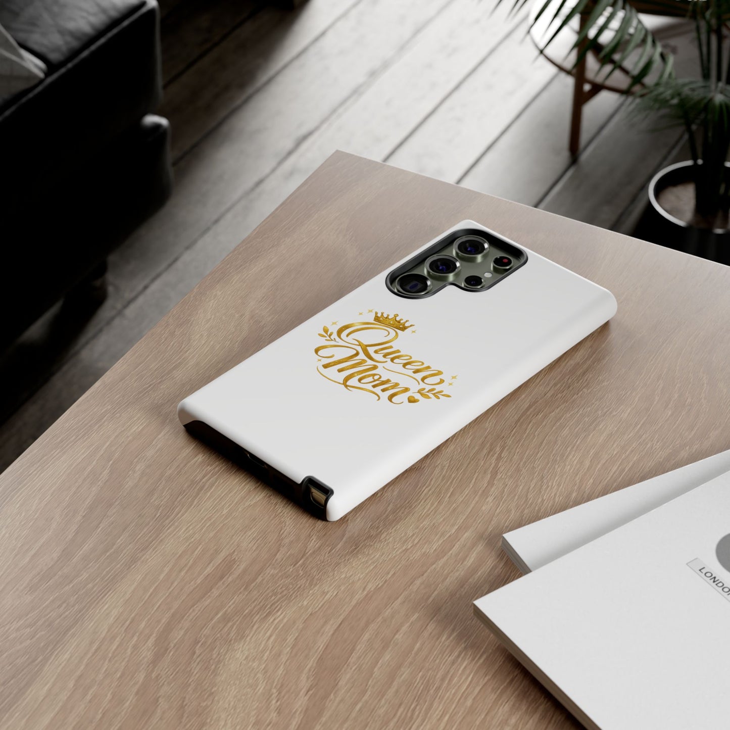 Queen Mom Tough Phone Case — Gold Crown Design, Protective Slim Armor