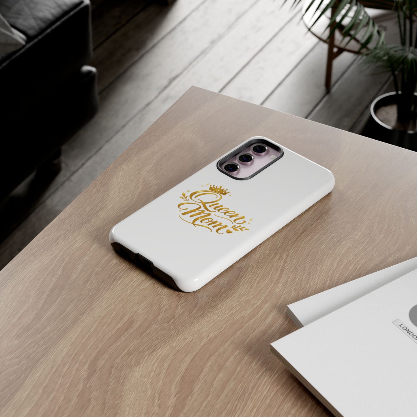 Queen Mom Tough Phone Case — Gold Crown Design, Protective Slim Armor