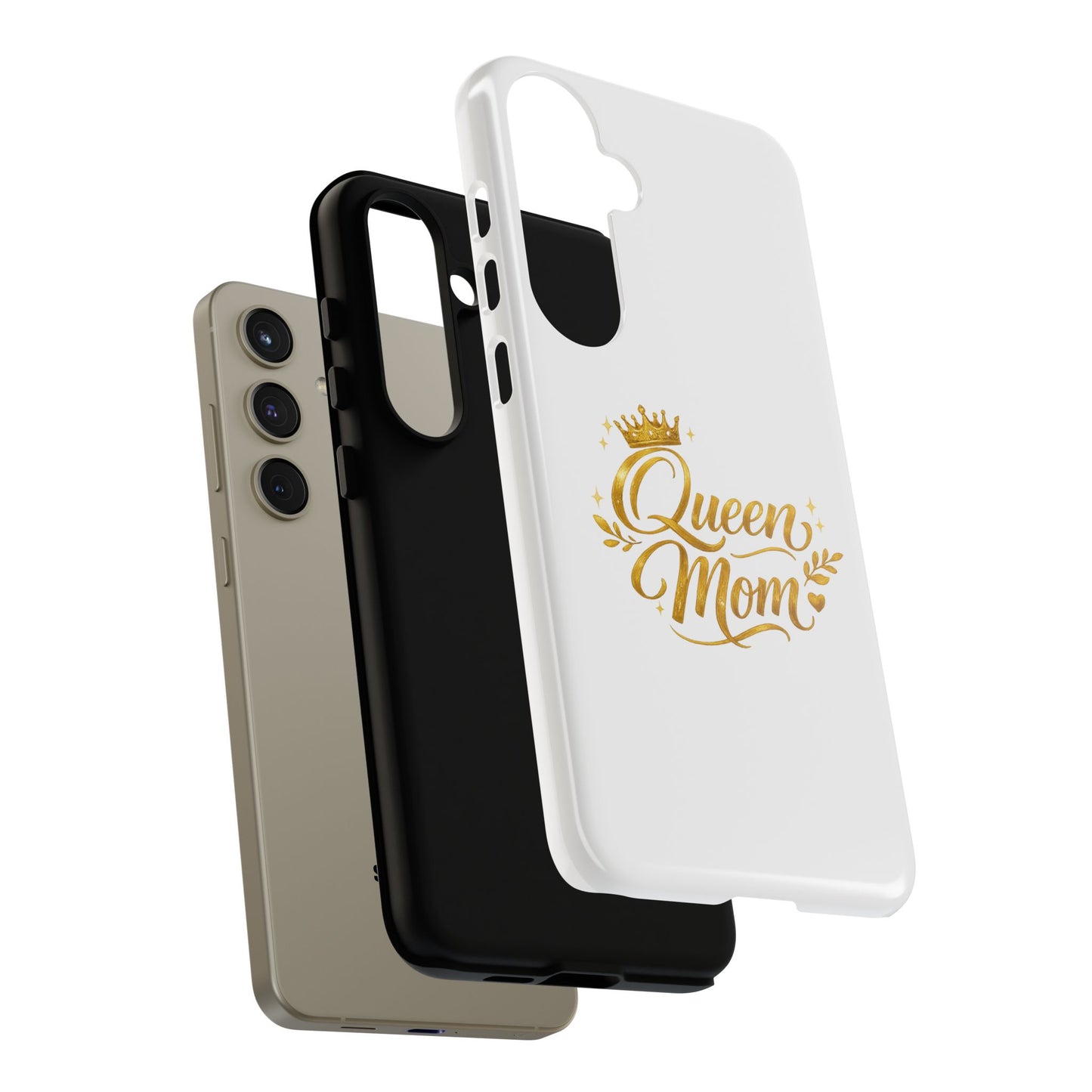 Queen Mom Tough Phone Case — Gold Crown Design, Protective Slim Armor