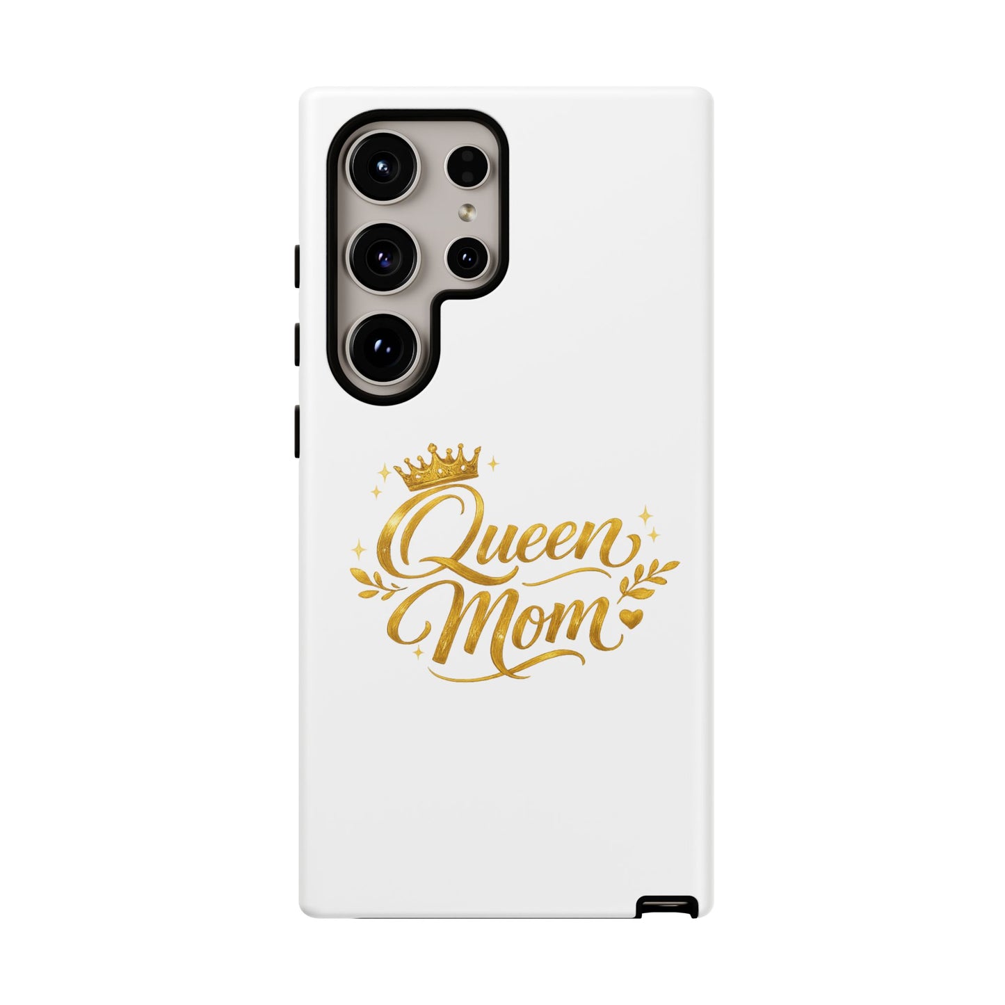 Queen Mom Tough Phone Case — Gold Crown Design, Protective Slim Armor