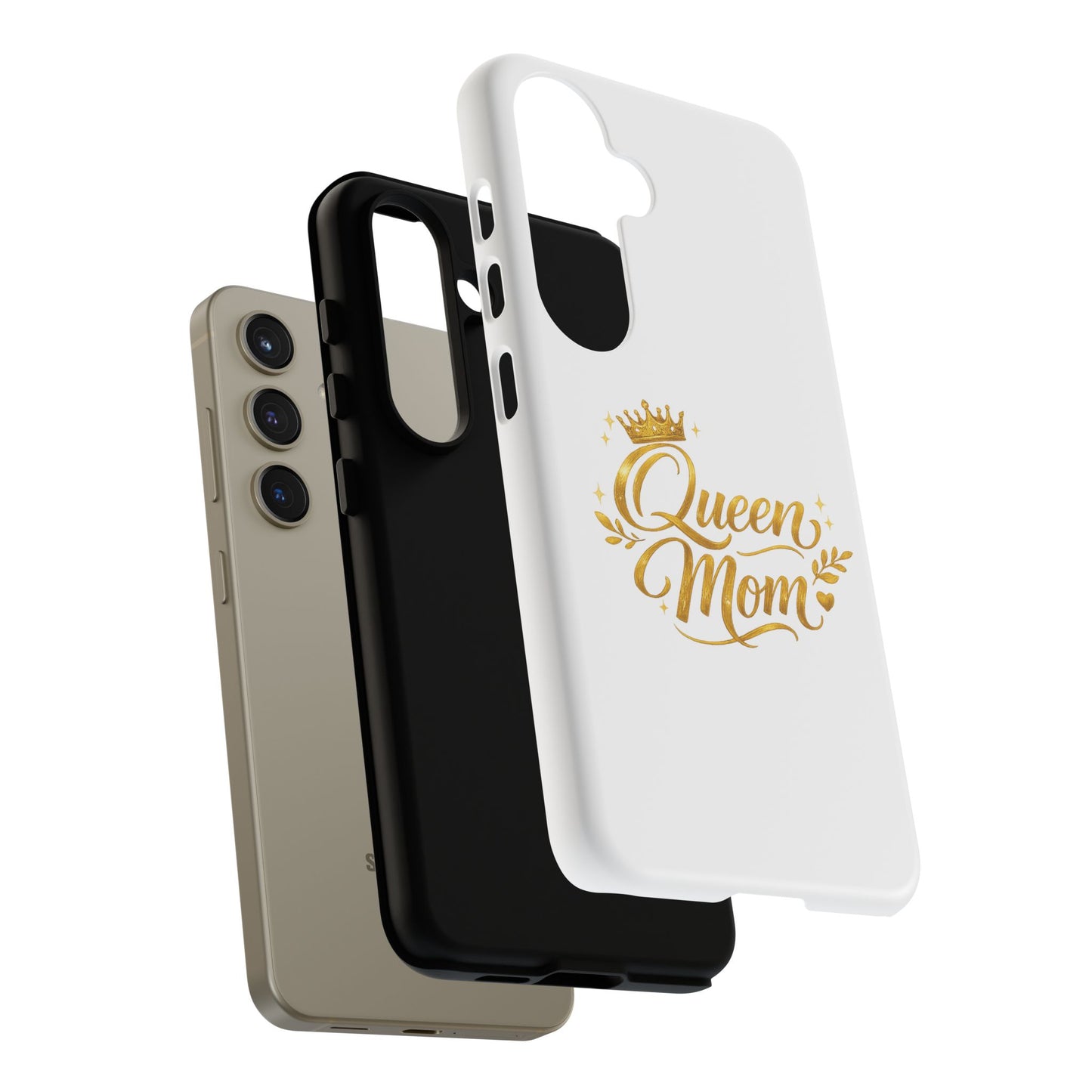 Queen Mom Tough Phone Case — Gold Crown Design, Protective Slim Armor