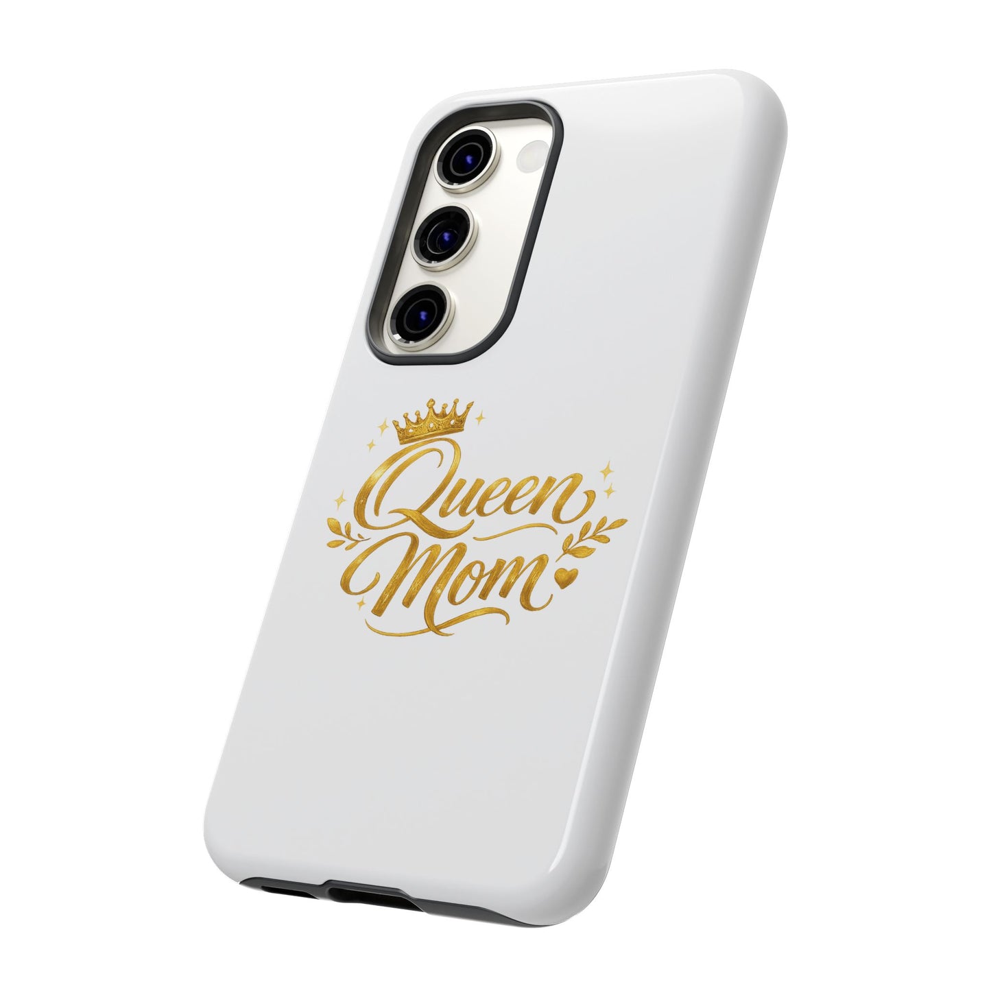 Queen Mom Tough Phone Case — Gold Crown Design, Protective Slim Armor