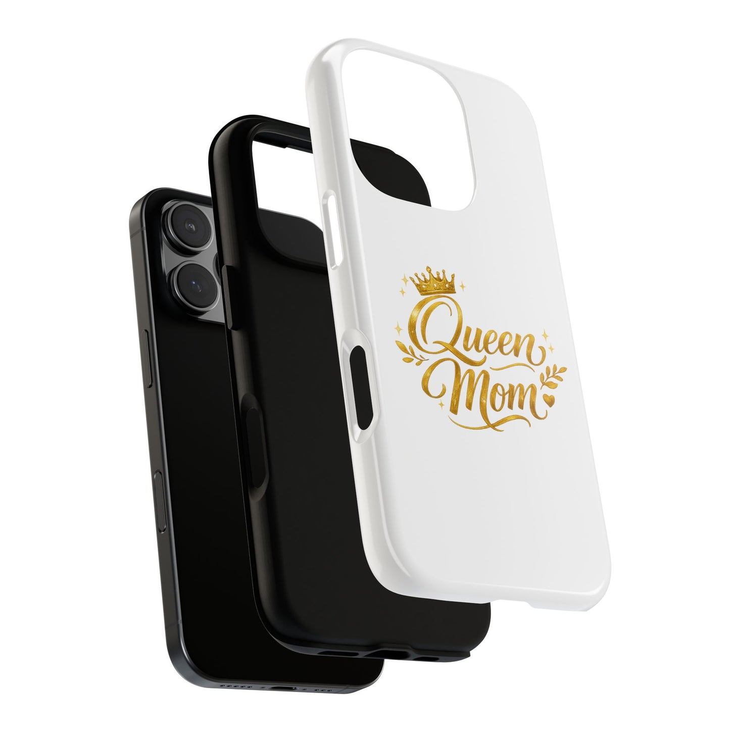 Queen Mom Tough Phone Case — Gold Crown Design, Protective Slim Armor