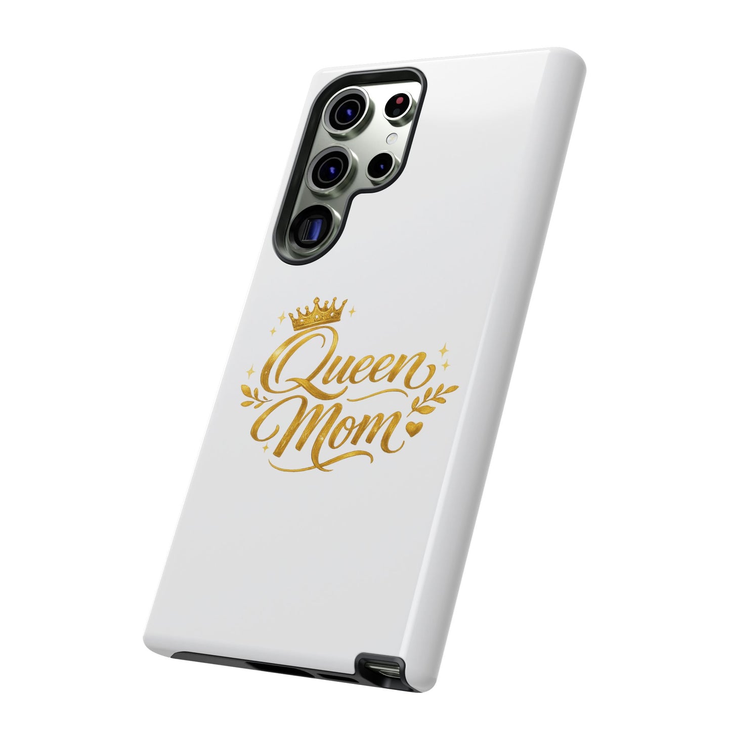 Queen Mom Tough Phone Case — Gold Crown Design, Protective Slim Armor
