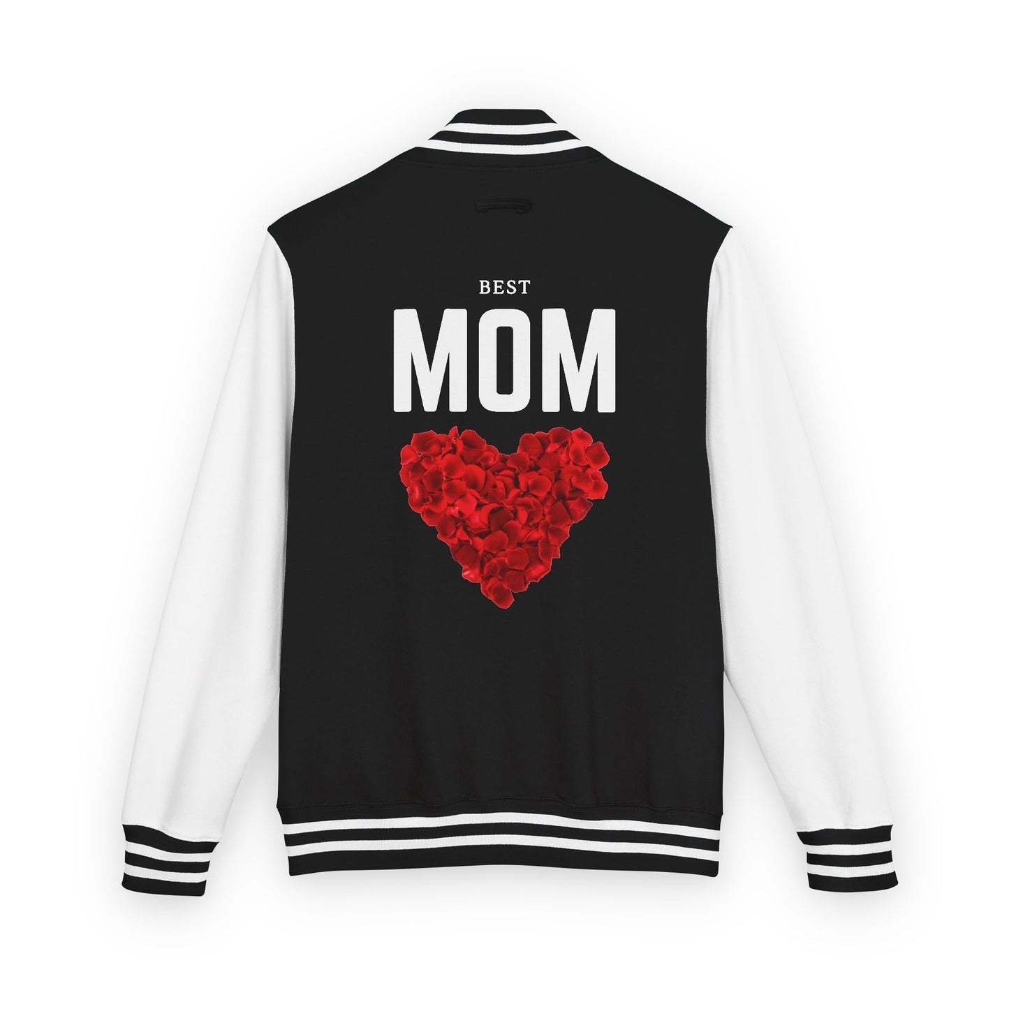 Letterman Jacket — 'Best Mom' Floral Heart Varsity Jacket