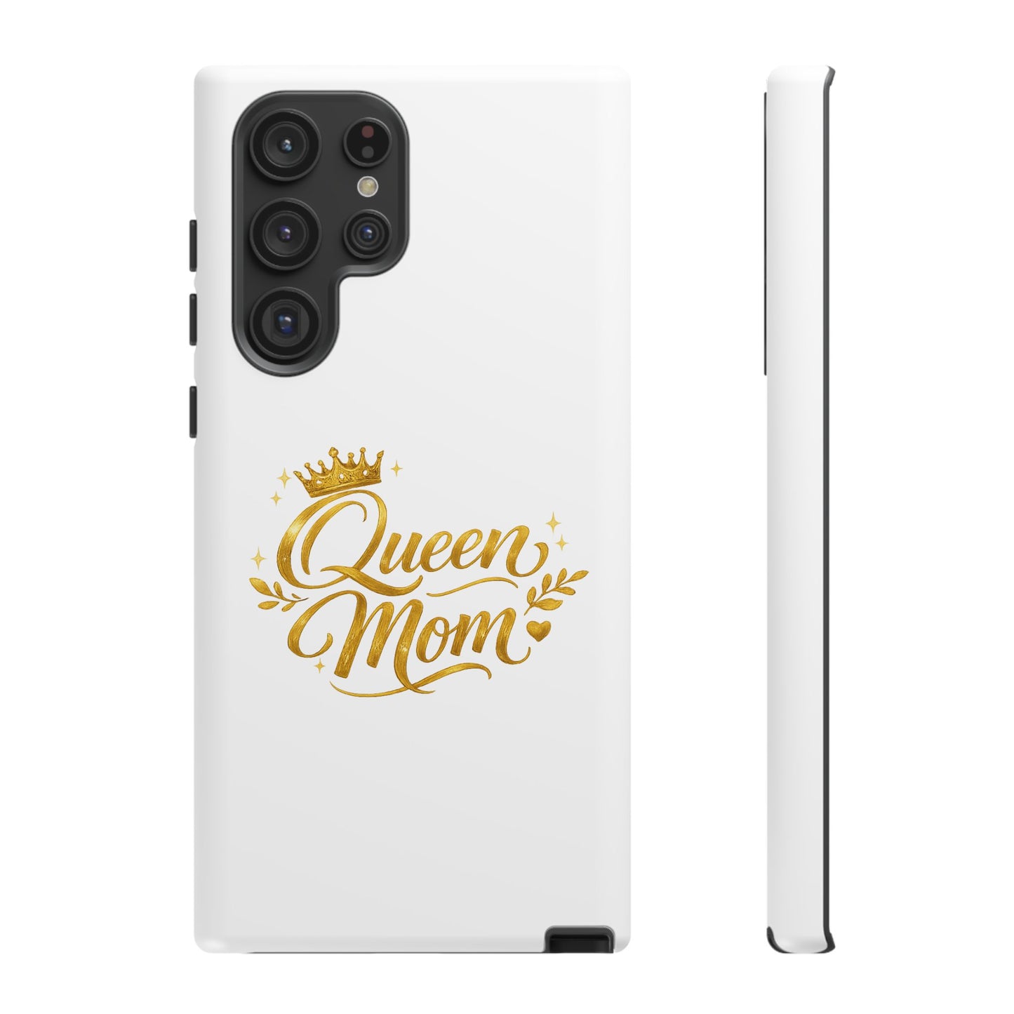 Queen Mom Tough Phone Case — Gold Crown Design, Protective Slim Armor