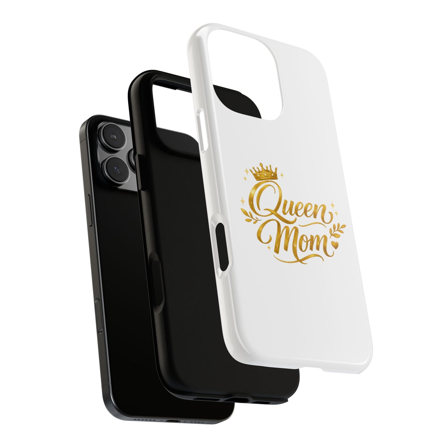 Queen Mom Tough Phone Case — Gold Crown Design, Protective Slim Armor