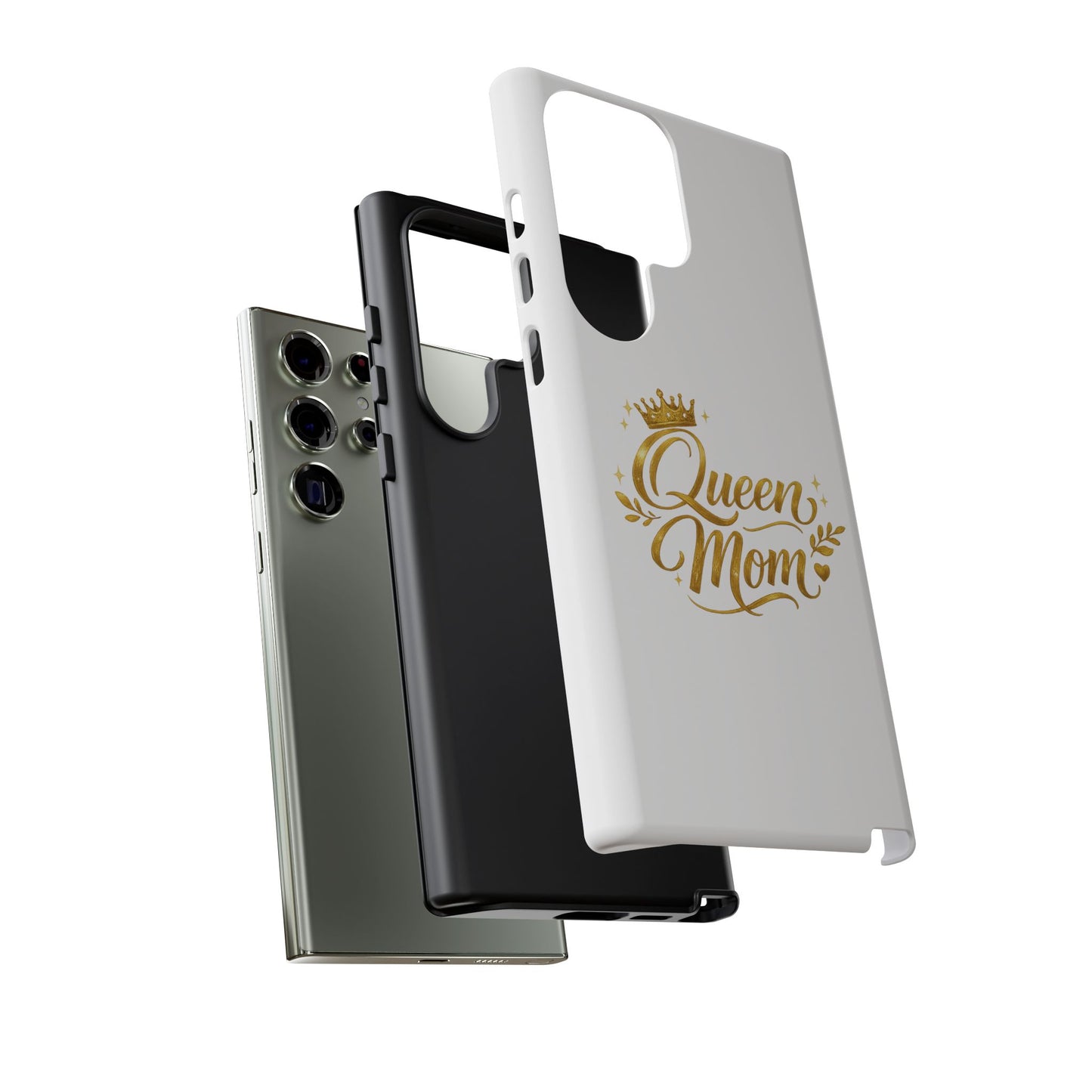 Queen Mom Tough Phone Case — Gold Crown Design, Protective Slim Armor