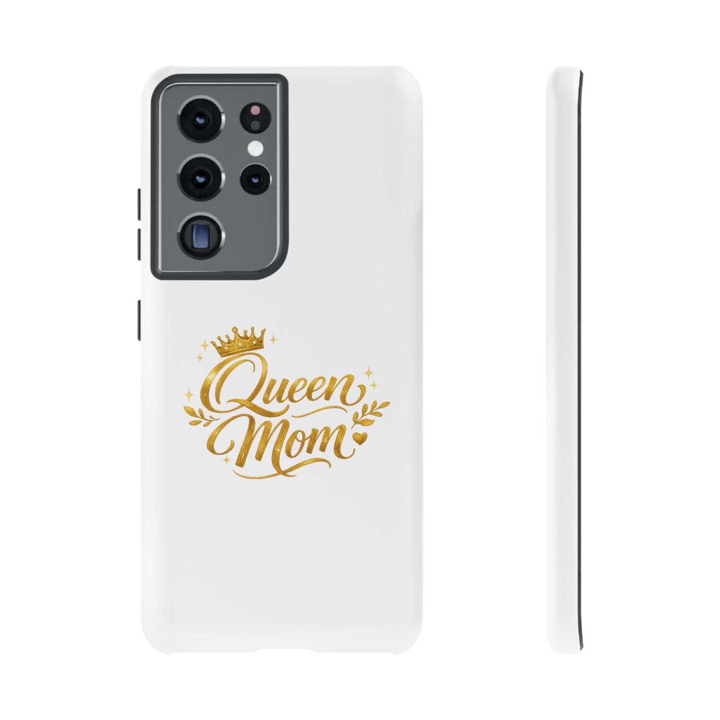 Queen Mom Tough Phone Case — Gold Crown Design, Protective Slim Armor
